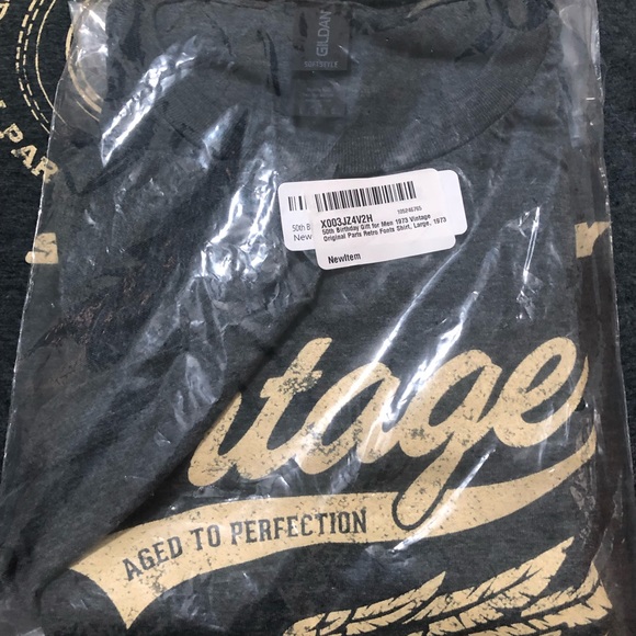 NWT Vintage 1973 ‘Turning 50’ T-Shirt (L) Unisex - Picture 3 of 4